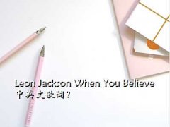 when you believe,Leon Jackson When You BelieveӢĸ