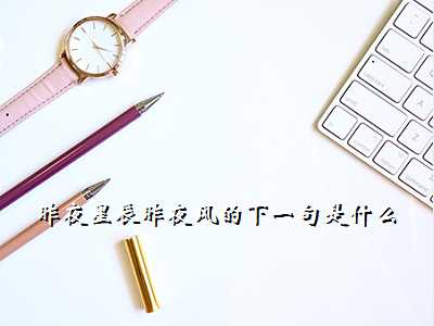 昨夜星辰昨夜风的下一句是什么