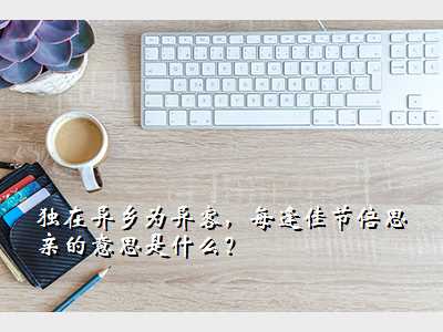 独在异乡为异客,每逢佳节倍思亲的意思是什么?
