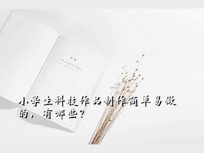 小学生科技作品制作简单易做的,有哪些?